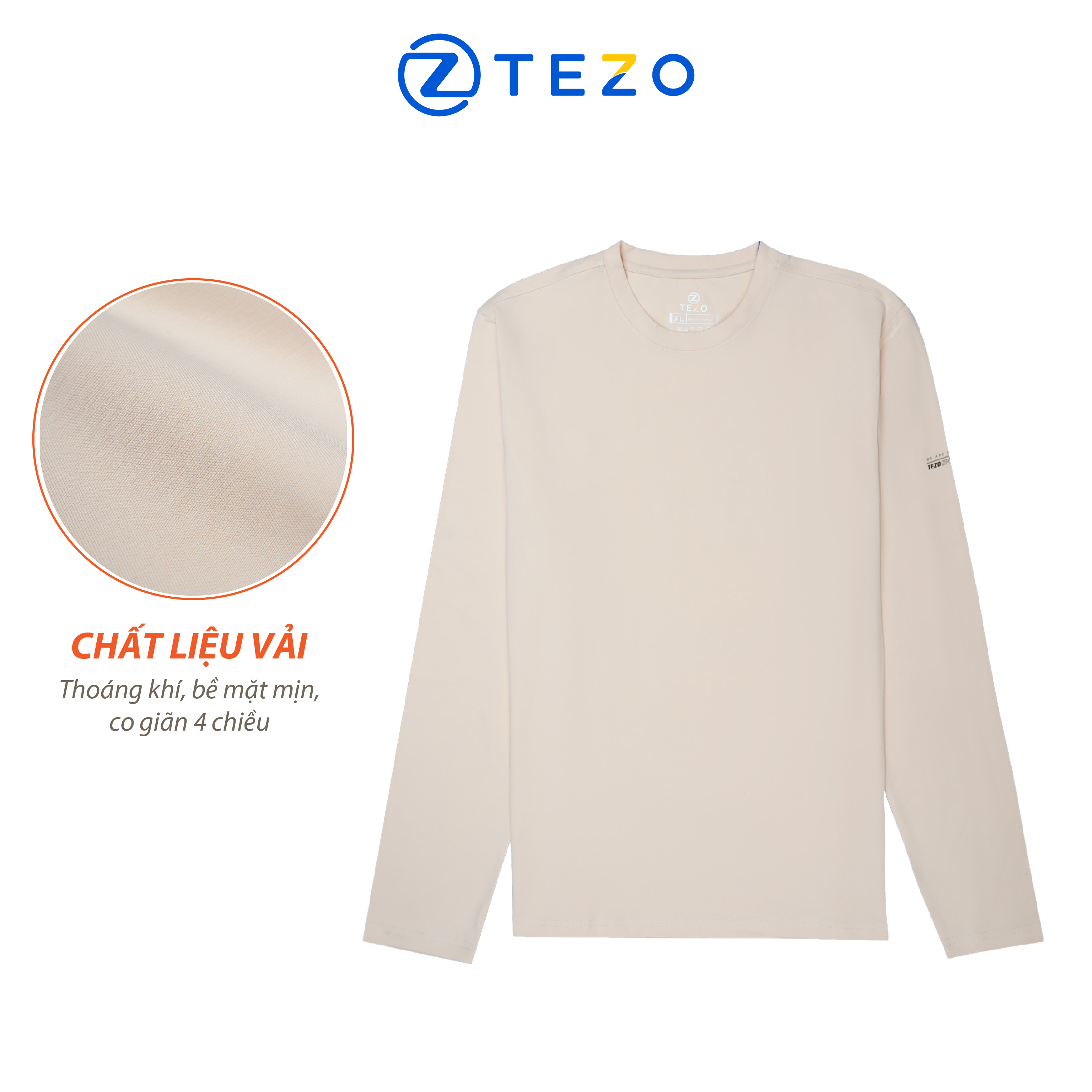 Áo thun nam cổ tròn thiết kế in tay Tezo áo thun nam tay dài 23ATOH013