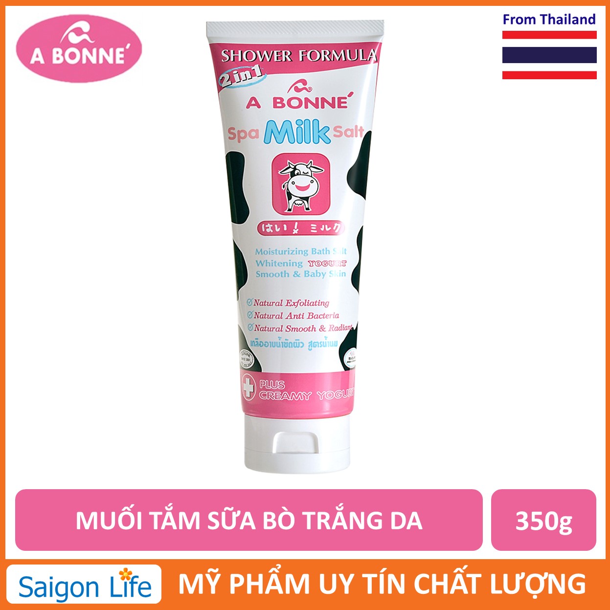 Muối Tắm Sữa Bò Spa A Bonne Làm Trắng Da Tẩy Tế Bào Chết A Bonne Spa Milk Salt Shower Formula 350G