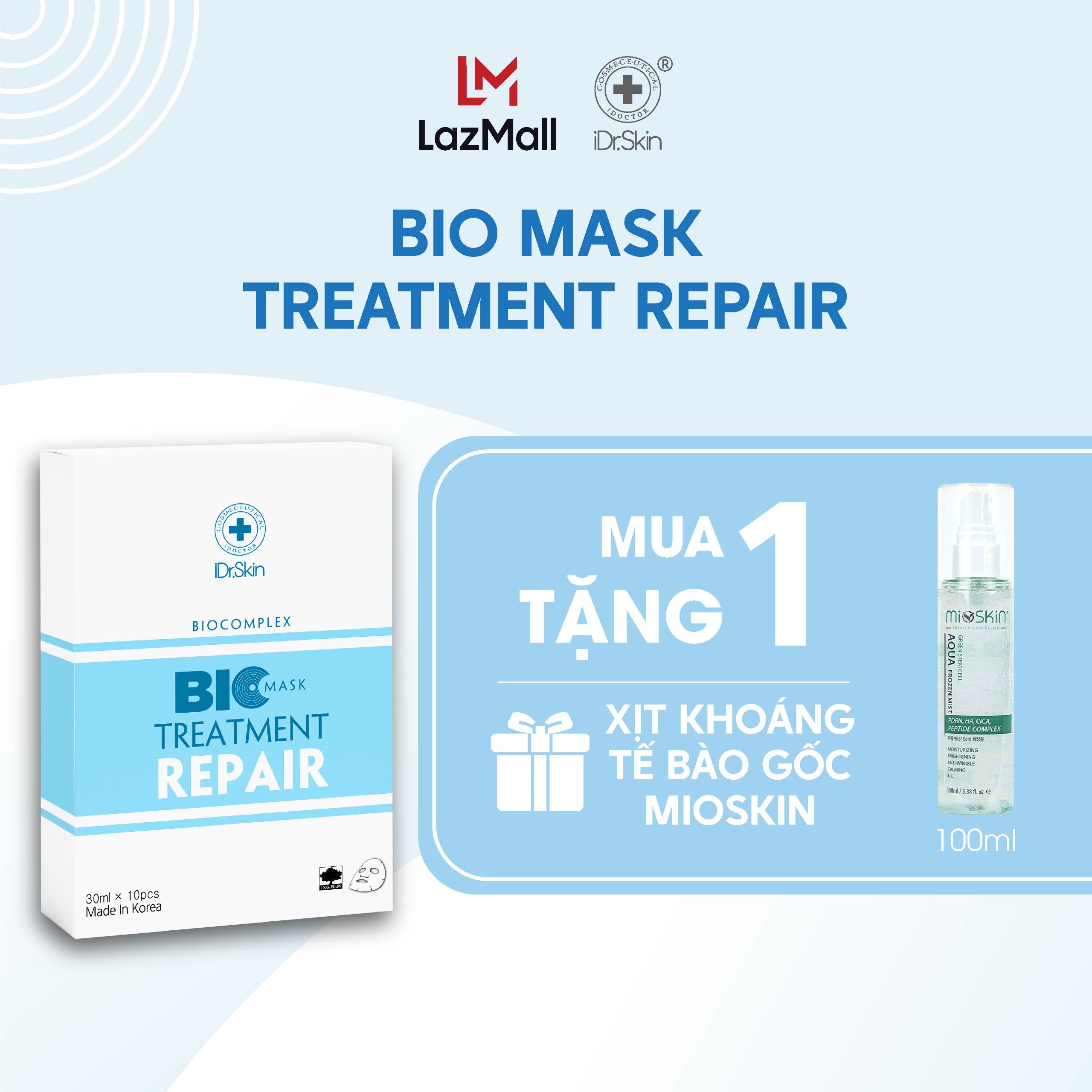 Mặt nạ sinh học iDr.Skin Bio Mask Treatment Repair phục hồi làn da tổn thương