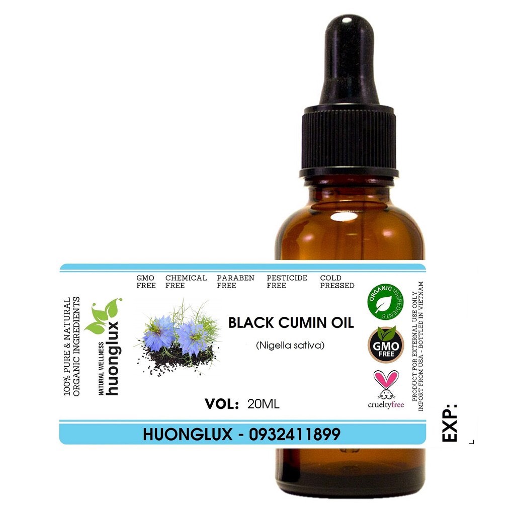 Organic dầu hạt thì là đen Black cumin seed oil hữu cơ nguyên chất