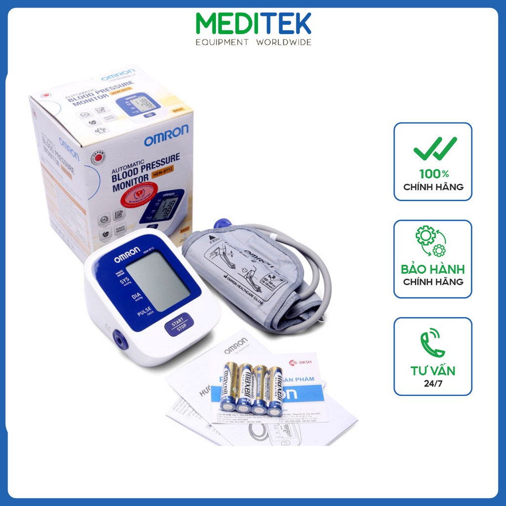 MÁY ĐO HUYẾT ÁP BẮP TAY TỰ ĐỘNG OMRON HEM-8712 HÀNG CHÍNH HÃNG CÔNG NGHỆ MỚI BÁO HUYẾT ÁP CAO BẢO HÀNH 5