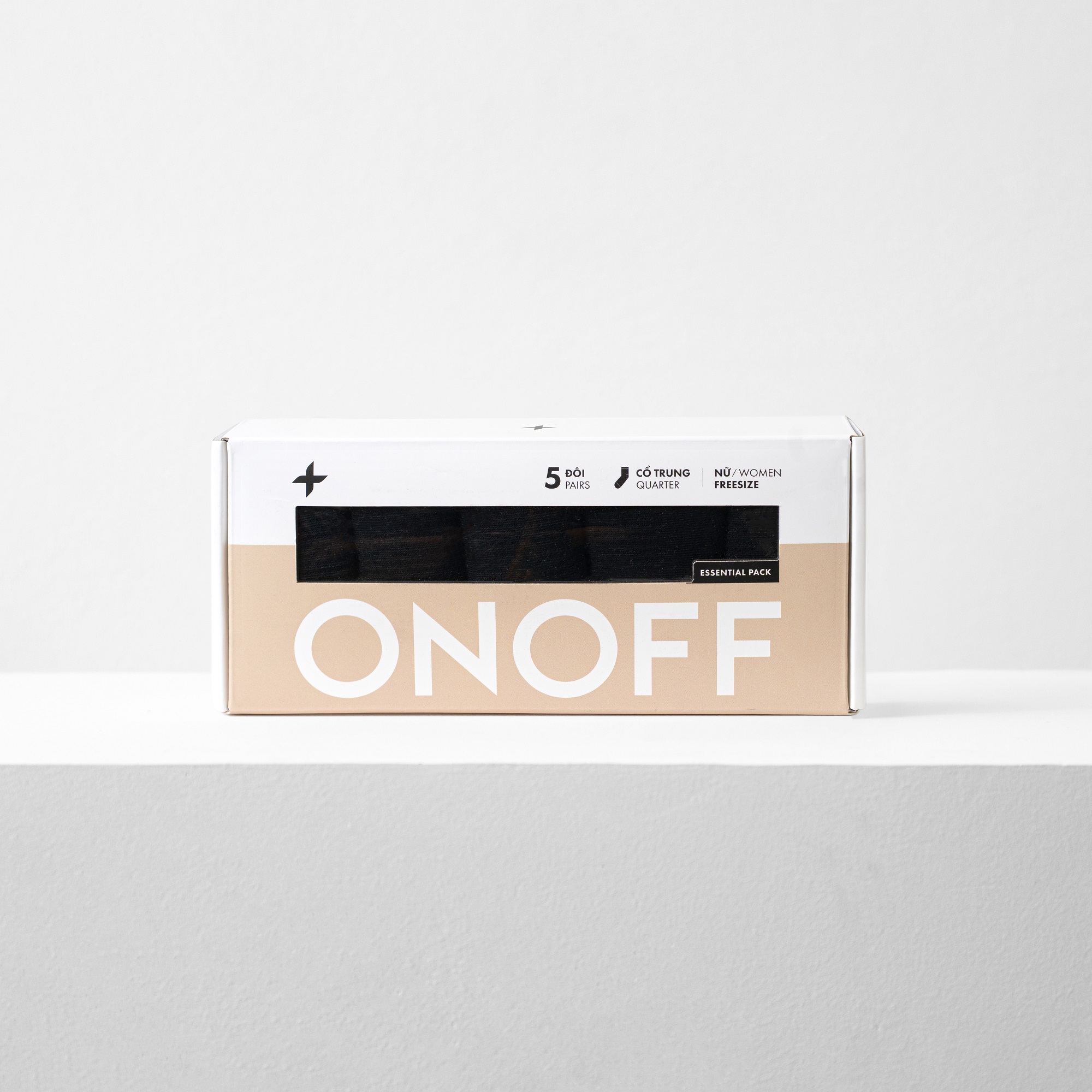 Hộp combo 5 đôi tất nữ cotton kháng khuẩn khử mùi ESSENTIAL PACK ONOFF - 16A478-479-480