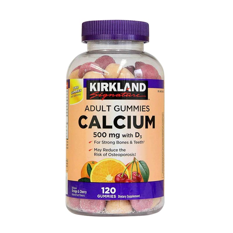 [Hcm]Kẹo Dẻo Bổ Sung Canxi Kirkland Signature Calcium 500 Mg With D3 120V