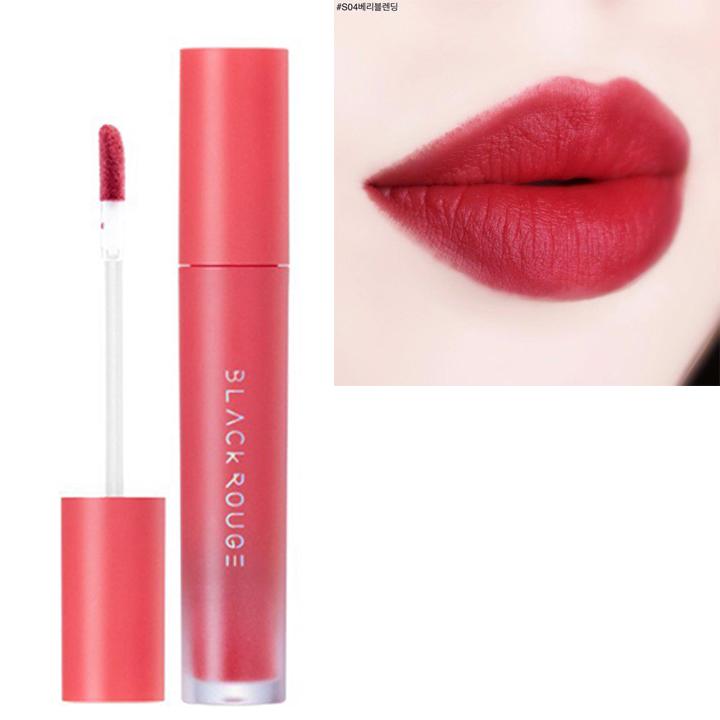 Son Kem Lì Mềm Môi Black Rouge Air Fit Velvet Tint Hàn Quốc 4Ml (S04 Cherry Berry: Hồng Tím