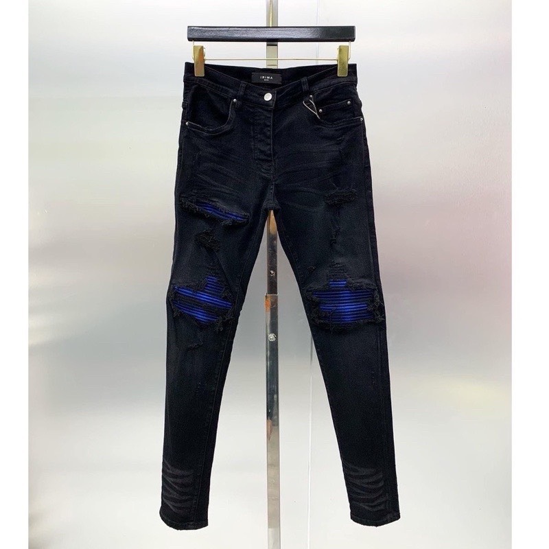 Quần jean nam đen vá xanh họa tiết cao cấp chất bò loang màu vải dày đẹp vải co giãnchuẩn form mẫu mới
