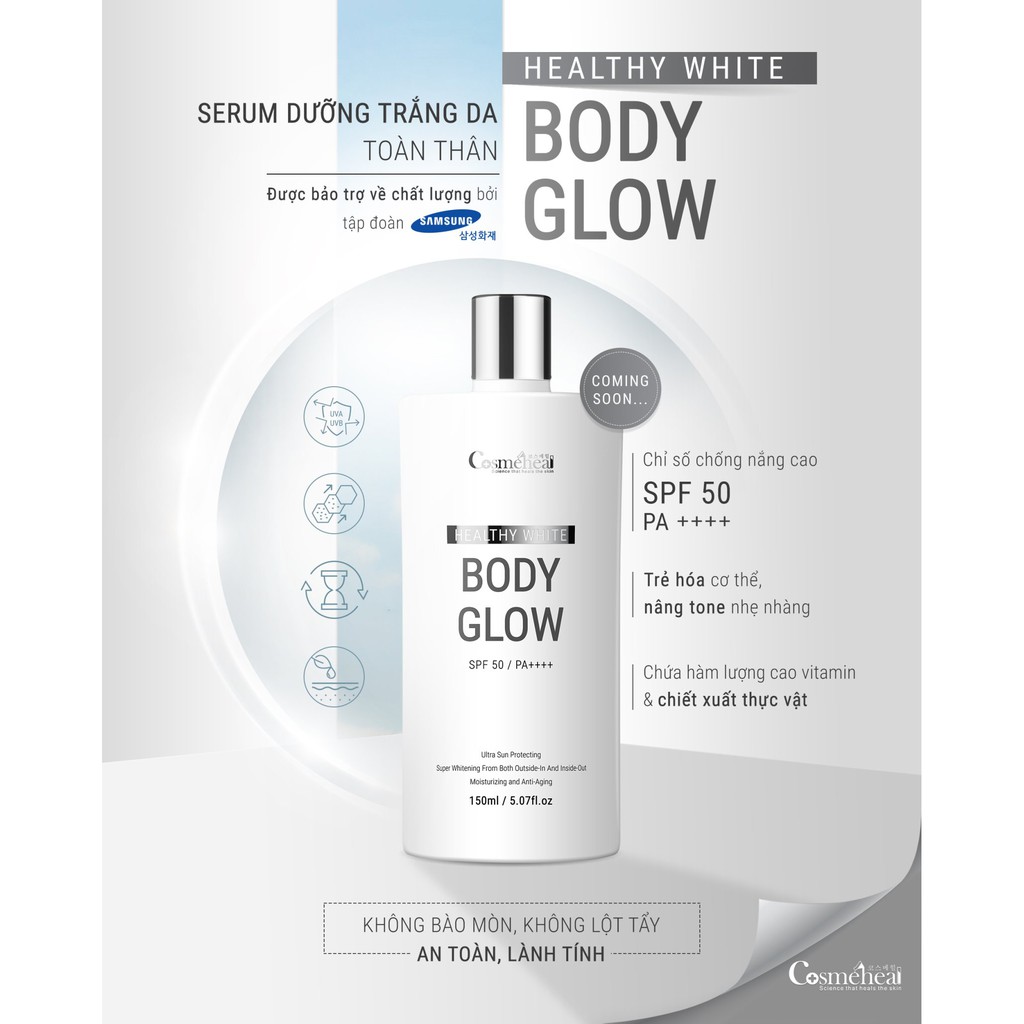 [HCM]Serum Làm Sáng Da Toàn Thân COSMEHEAL Healthy White Body Glow SPF 50/ PA ++++(150ml) Hàn Quốc