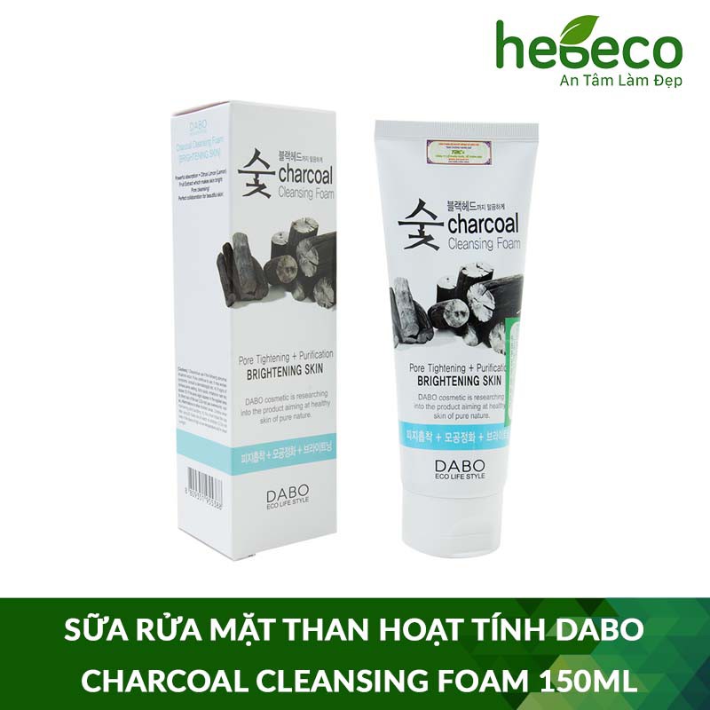 Sữa Rửa Mặt Than Hoạt Tính Kiểm Soát Dầu Dabo Charcoal Cleansing Foam 150Ml - Hàn Quốc Cam Kết Hàng Đúng Mô Tả Chất Lượng Đảm Bảo An Toàn Đến Sức Khỏe Người Sử Dụng