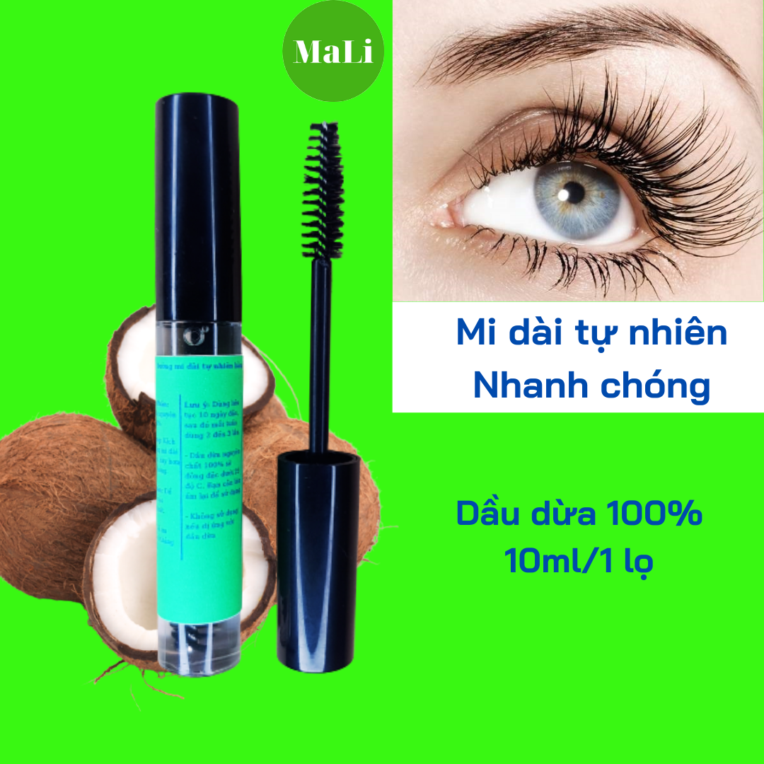 Dưỡng Mi Dài Tự Nhiên Nhanh Chóng 100% Dầu Dừa Nguyên Chất Không Pha Trộn Không Chất Bảo Quản 10 Ml/1 Lọ