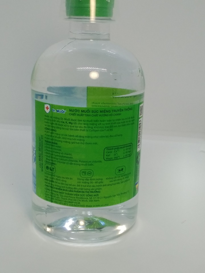 nước súc miệng dr. muối hương vỏ chanh