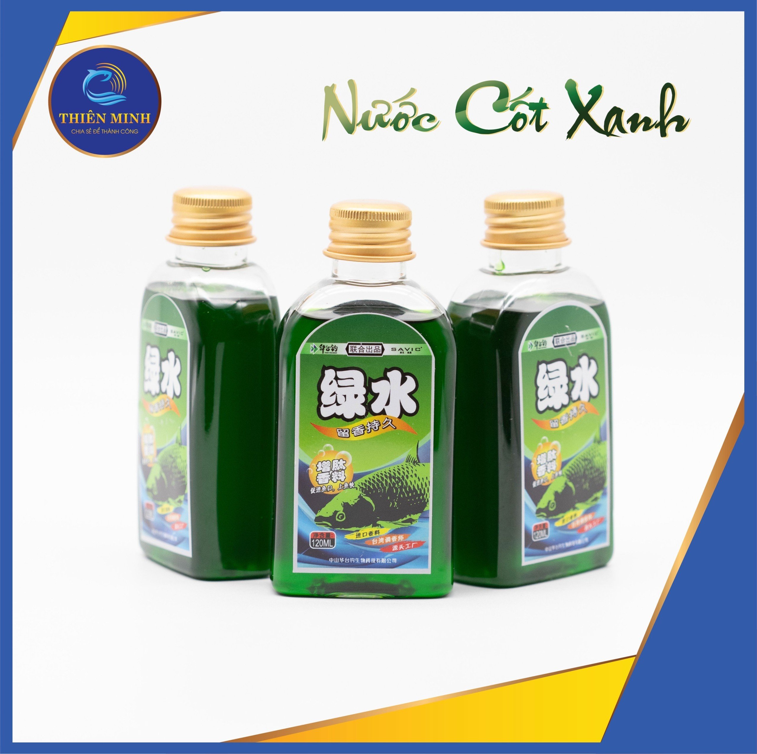 Hương liệu Câu Cá Trắm Cỏ Trắm đen Nước Cốt Xanh Siêu Đậm Đặc Savic 120ML