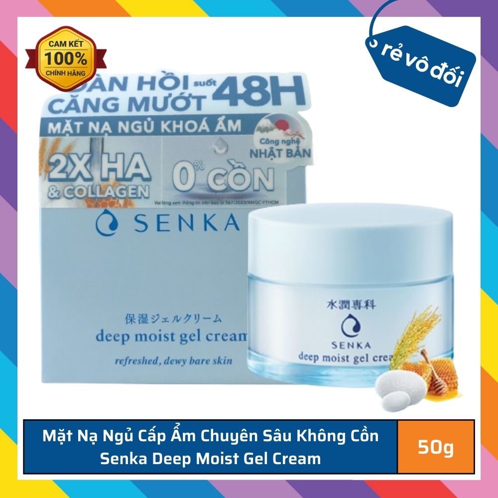 Bộ Senka dưỡng ẩm chuyên sâu và ngăn ngừa lão hóa chảy sệ da (Senka Deep Moist Lotion I 200ml Gel Cream 50g Emulsion 150ml)