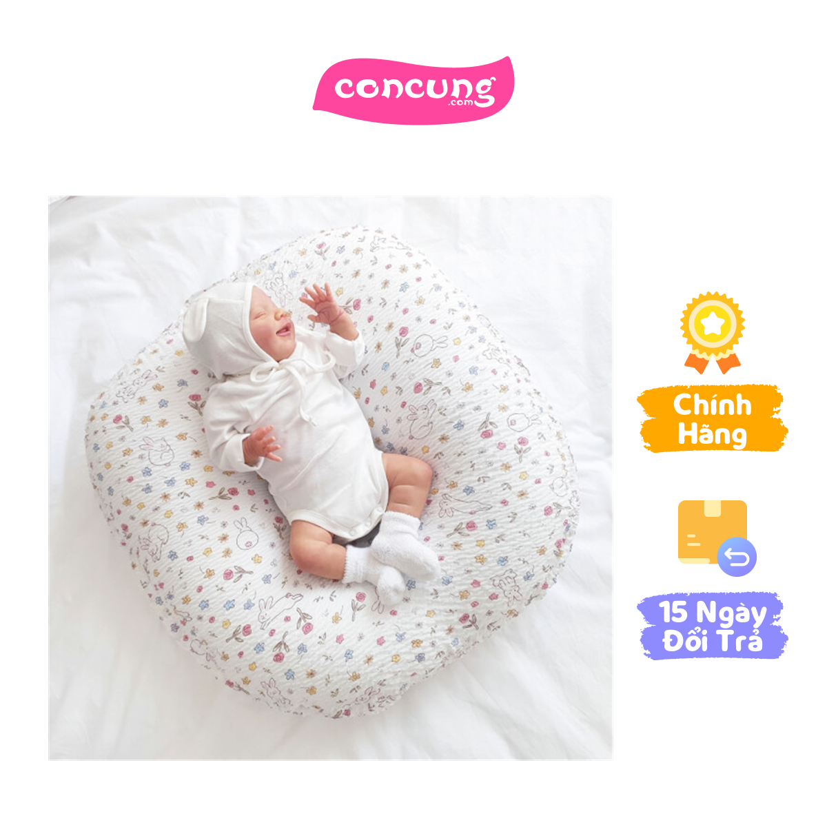 Gối chống trào ngược Ripple giấu khóa ROTOTO BEBE kiểu chữ C (Nhiều màu)