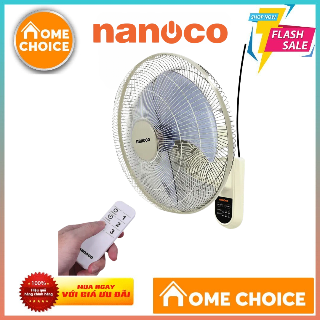 Quạt Treo Tường Có Remot(NWF1612RC) Chính Hãng Nanoco