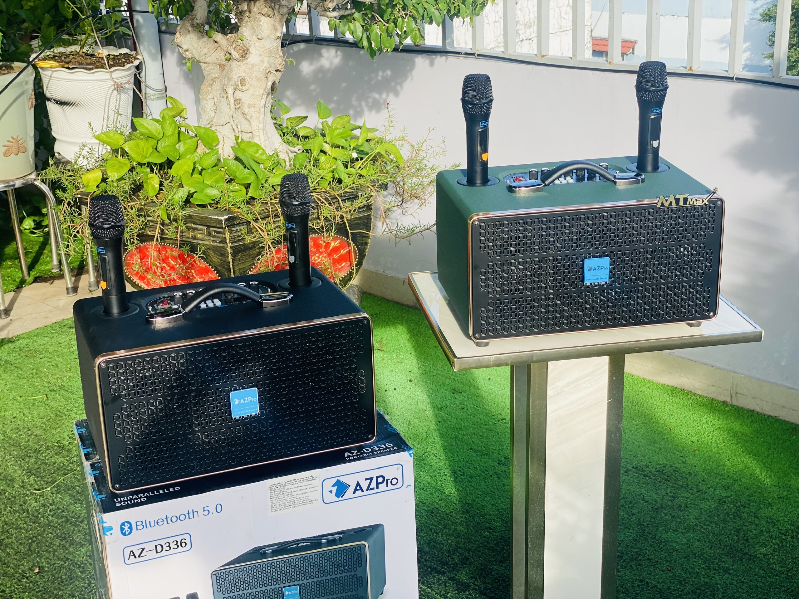 Loa kéo xách tay karaoke di động AZPro AZ-388 Bass 16 2mid và kèm 6 chiếc loa treble đã hướng âm tha