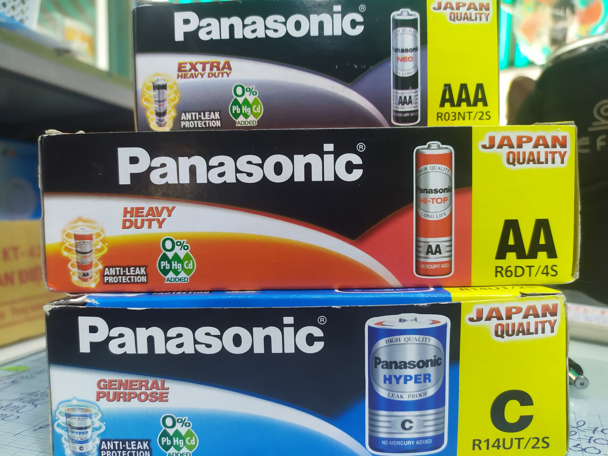 Vỉ Pin, Pin Panasonic Các Loại AA, AAA, C Hàng Chuẩn Chất Liệu Panasonic