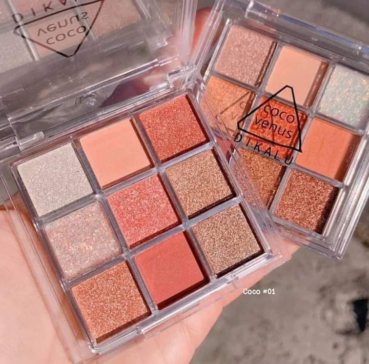 Bảng Phấn Mắt Dikalu Coco Venus 9 Màu Bộ Phấn Mắt Nhũ Lấp Lánh Hiệu Ứng Long Lanh Lâu Trôi