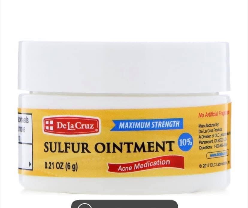 Kem Dành Cho Da Mụn De La Cruz Sulfur Ointment Acne Medication Maximum Strength 0.21 Oz (6 G)