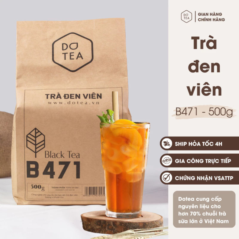 Trà đen gói 500gam trà đen viên B471 Dotea hồng trà pha trà sữa nguyên liệu chuyên dùng cho pha chế chát đặc đậm vị trà sữa truyền thống