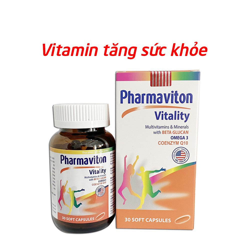Pharmaviton Vitality Multivitamins và Minerals With BETA GLUCA OMEGA 3 Coenzym Chai 30 Viên