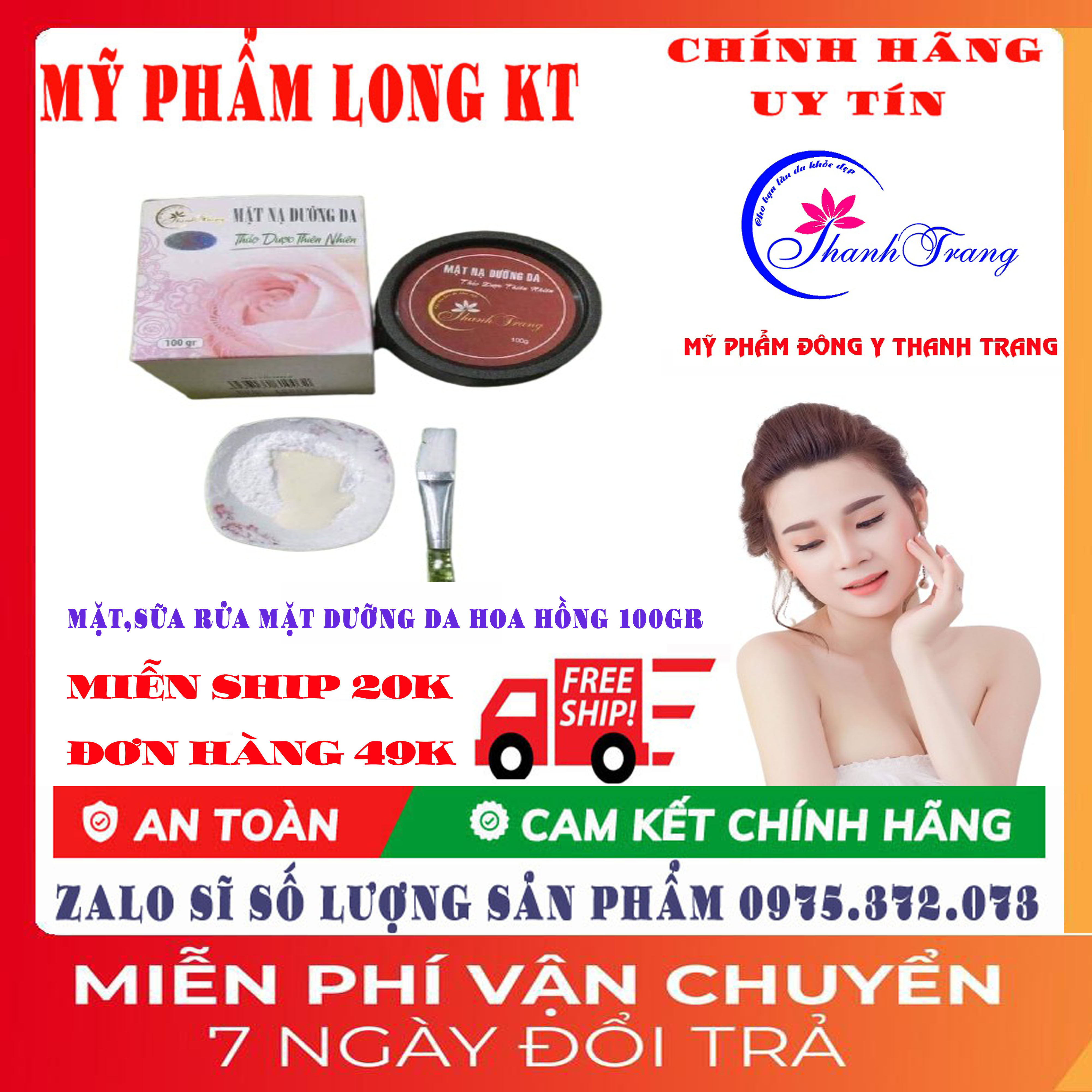 【Hỗ trợ ship 20k-Thanh trang-Chính Hãng 100% Gía Buôn】 Mặt Nạ Bột Mask Hoa Hồng Thanh Trang – Đẩy sạch bụi bẩn dưới da giúp ngăn ngừa mụn . – Giúp thúc đẩy quá trình hấp thụ Sirum trong khi đang tái tạo vượt trội nhanh chóng .
