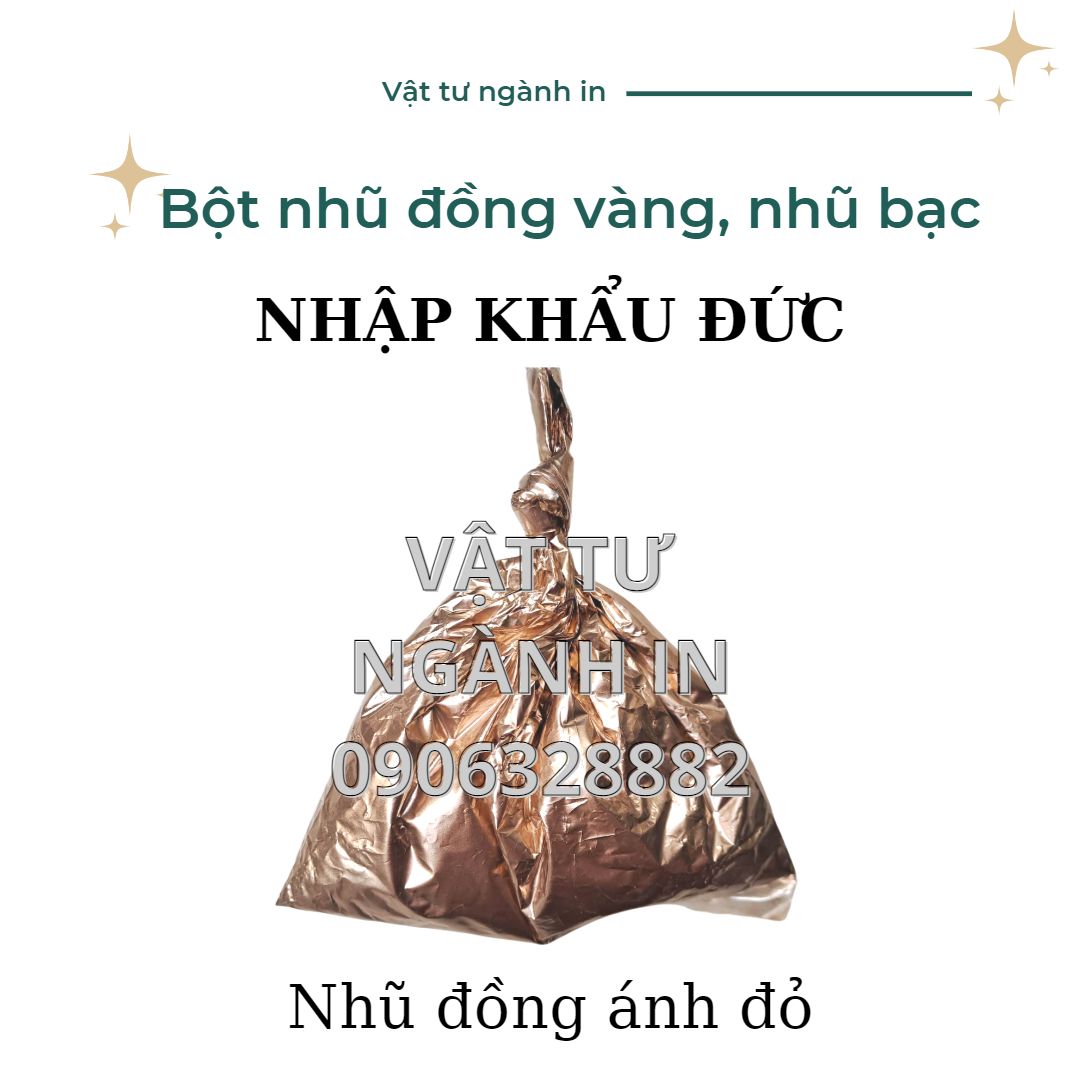 Bột nhũ đồng vàng nhũ đồng bạc nhập khẩu Đức dùng pha sơn in lụa hội họa gói 100 gram
