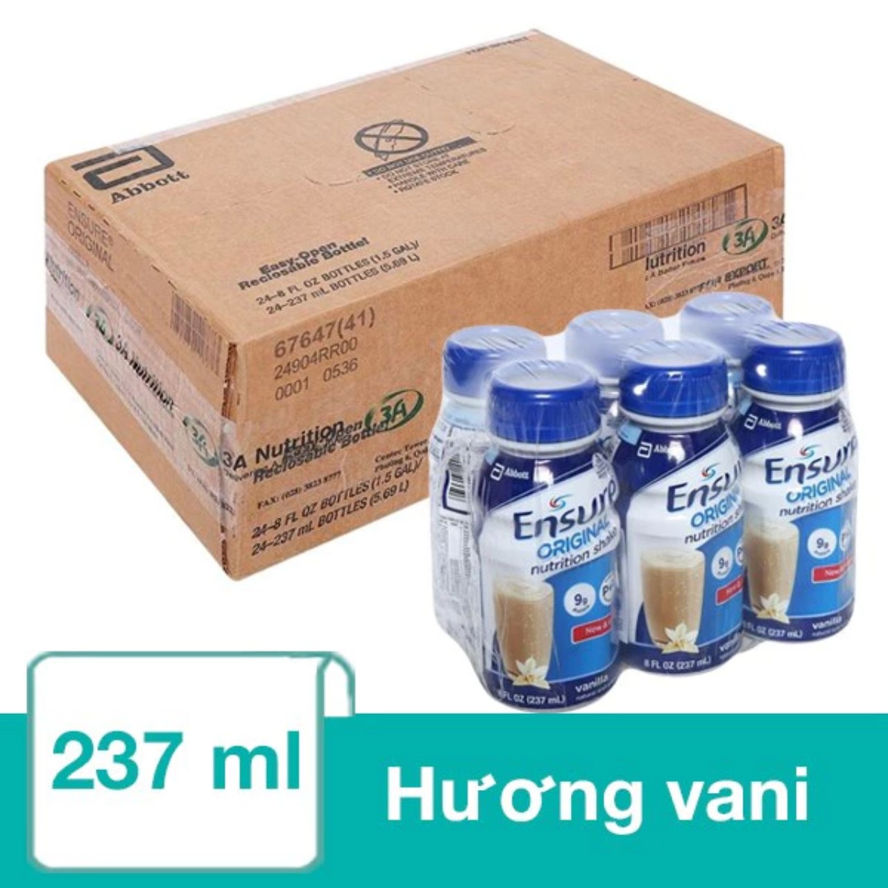 Thùng 24 chai Sữa nước Ensure Original Vani 237ml.