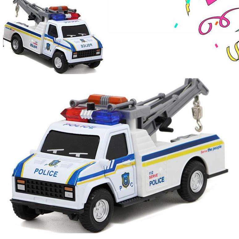 Mô hình xe đồ chơi chạy cót ô tô cảnh sát cứu hộ đồ chơi trẻ em xe có âm thanh và đèn