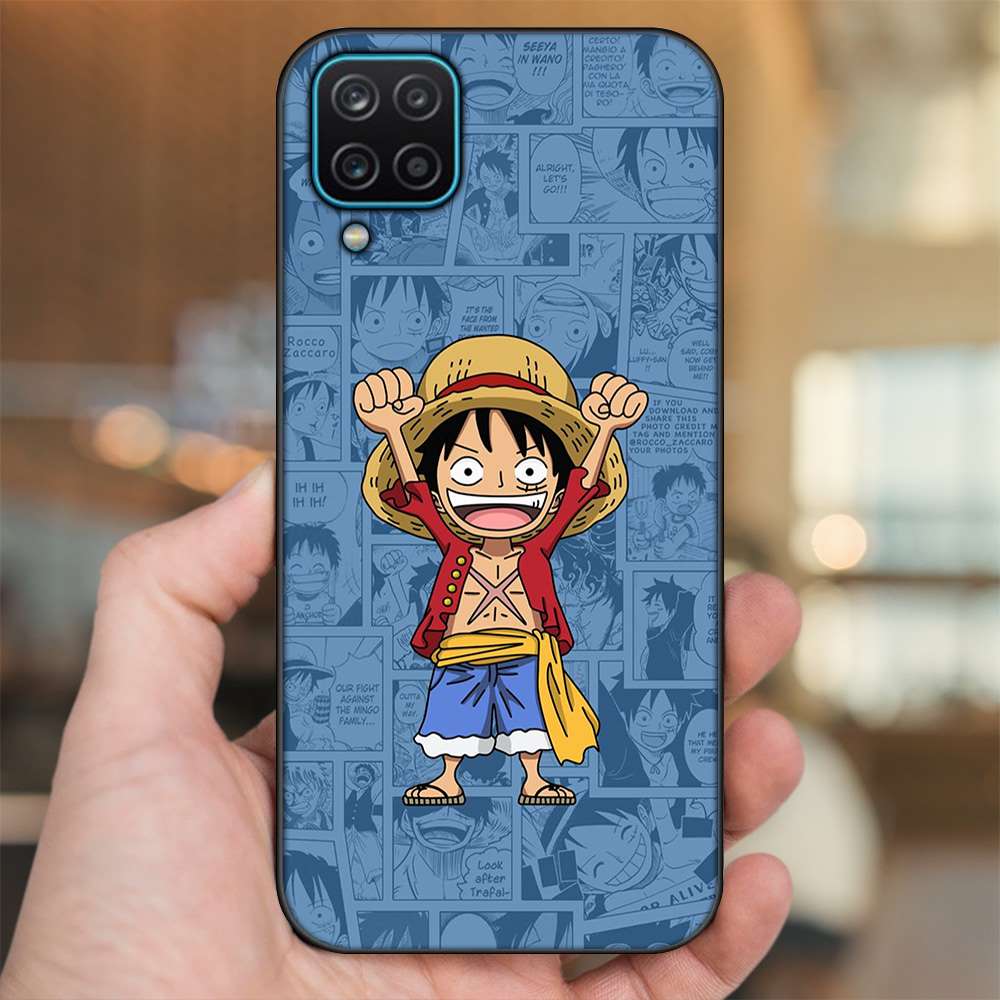 Ốp lưng Samsung A12 5G M12 viền đen in hình Luffy One Piece