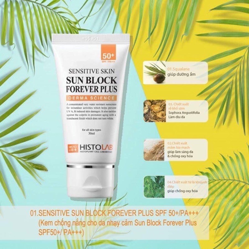 Kem chống nắng Histolab Sun block forever plus - Kem chống nắng dành cho da nhạy cảm