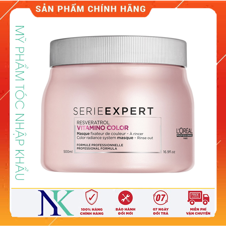 [Hcm]Hấp Dầu Dưỡng Màu Tóc Nhuộm Loreal Series Expert Vitamino Masque 500Ml