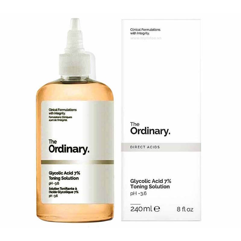 [HCM]The Ordinary – Nước hoa hồng tẩy da chết The Ordinary Glycolic Acid 7% Toning Solution pH~3.6 240mL