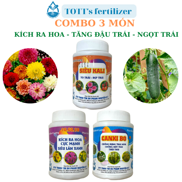[HCM]Combo chăm sóc hoa lan cây cảnh ( Canxi bo-10.60-kali) chai 100 gram TOTTs fertilizer