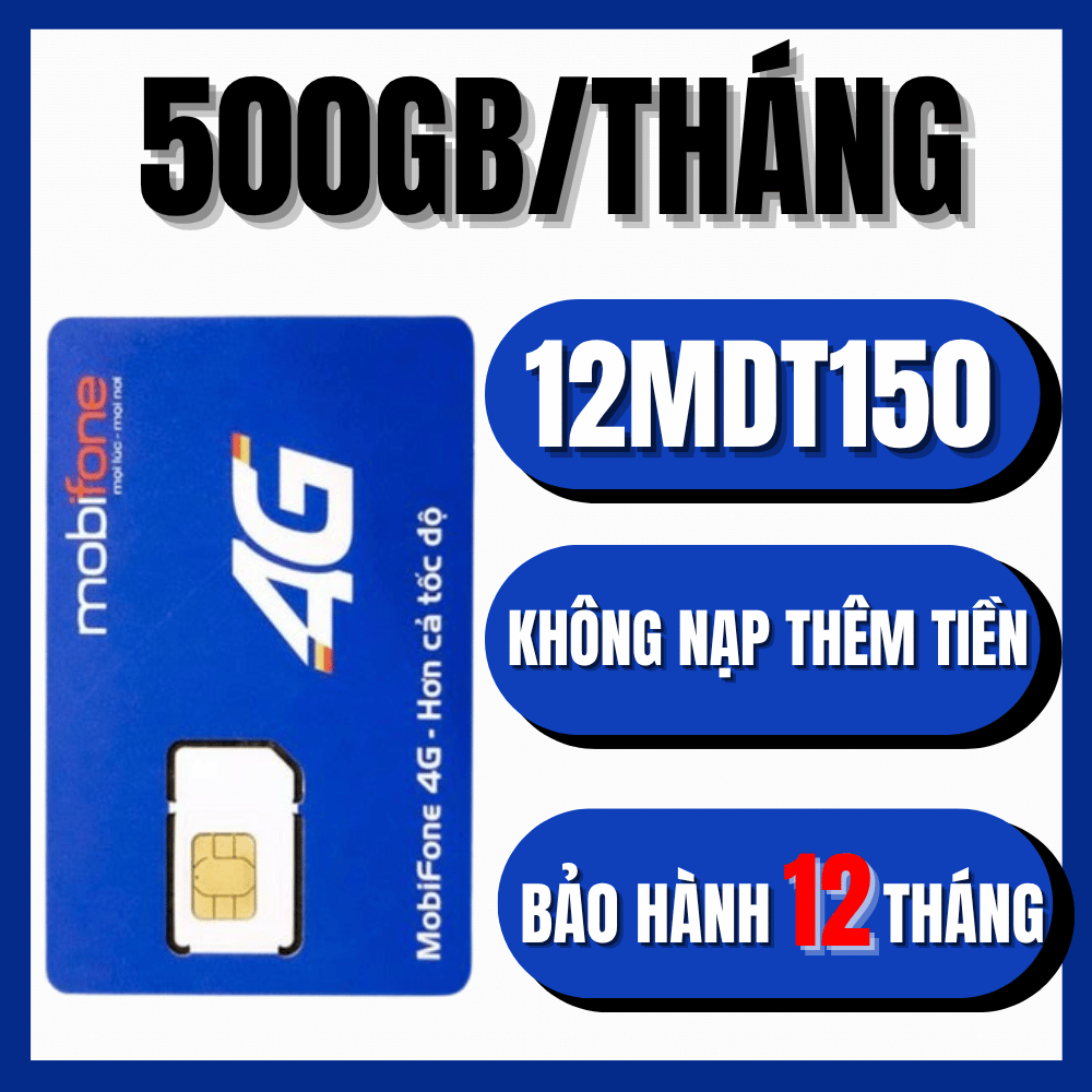 ( SALE 50% ) SIM 4G 5G Mobifone Trọn Gói Cả 1 Năm Không Phải Nạp Tiền Giá Rẻ Sóng Khỏe | MDT255 MDT3