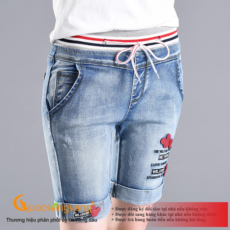 Quần short nữ lưng cao lưng thun quần lửng jean nữ GLQ062 Cuocsongvang