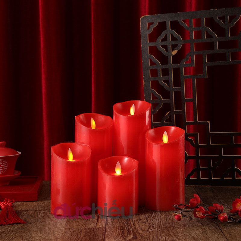 [ Hàng chất lượng ] Nến điện tử để bàn thờ cúng trang trí tiệc tim lắc lung linh như thật nhiều size