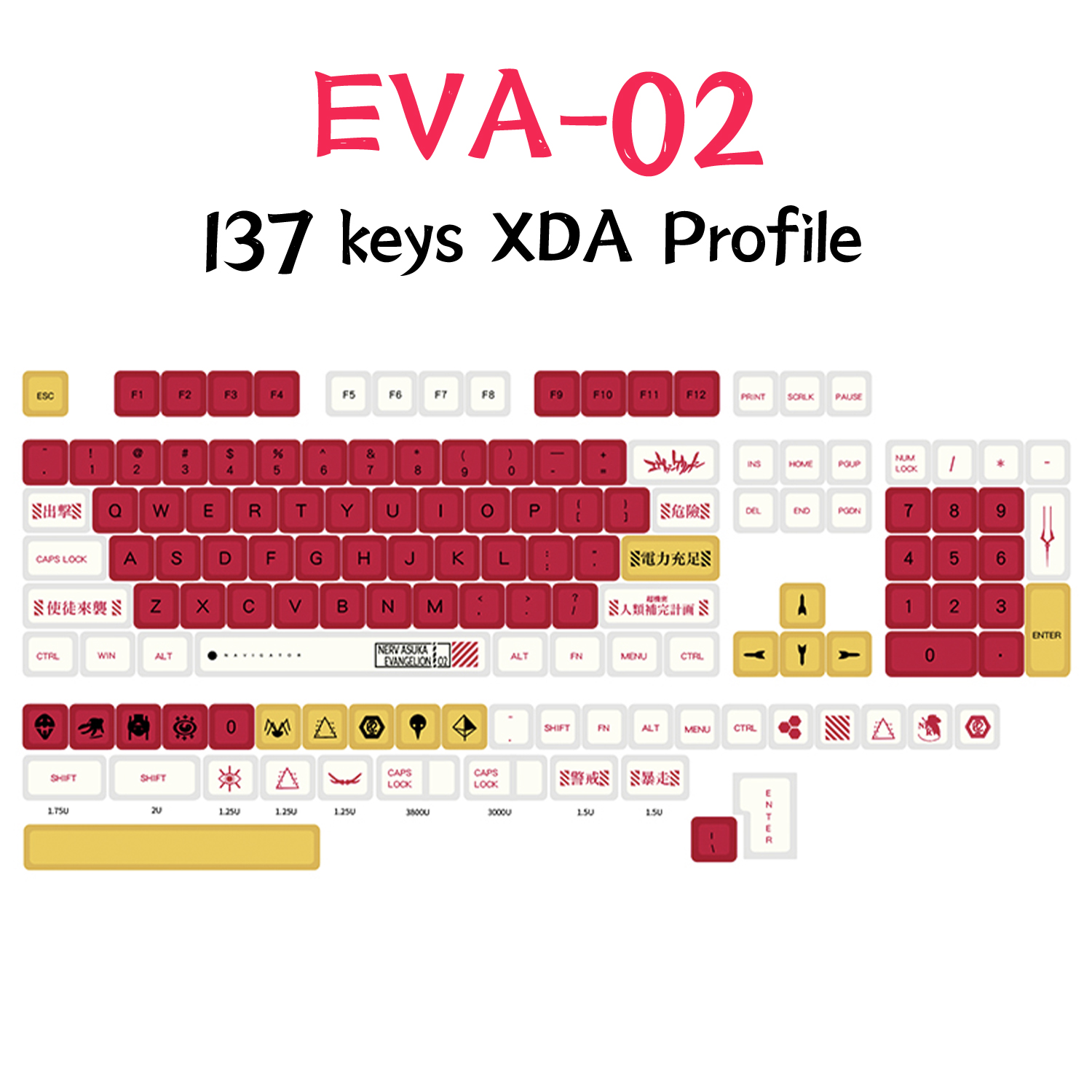 EVA-02 Keycap XDA Hồ Sơ 137 Phím PBT Dye Phụ Keycaps Dễ Thương Miaomiao Chủ Đề Cho Anh Đào GMMK Pro 