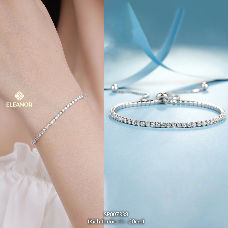 Vòng tay nữ dây rút bạc 925 Eleanor Accessories đa dạng kiểu dáng lắc tay đính đá phụ kiện trang sức