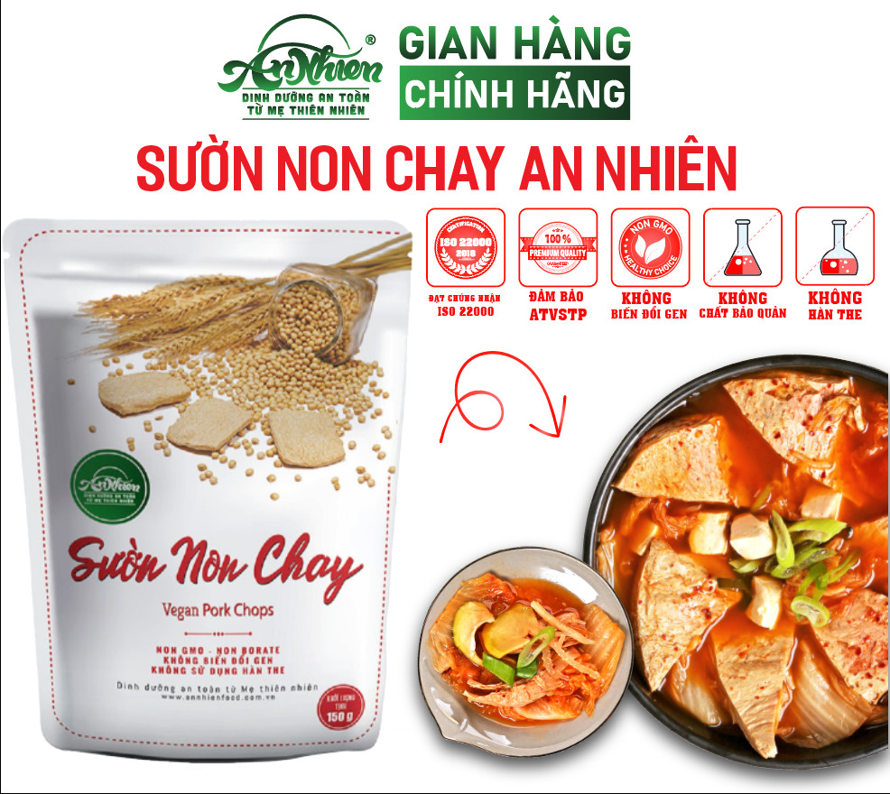 Sườn Non Chay An Nhiên 150g BÁN CHẠY NHẤT Thịt Chay Thực Phẩm Chay Dinh Dưỡng Healthy