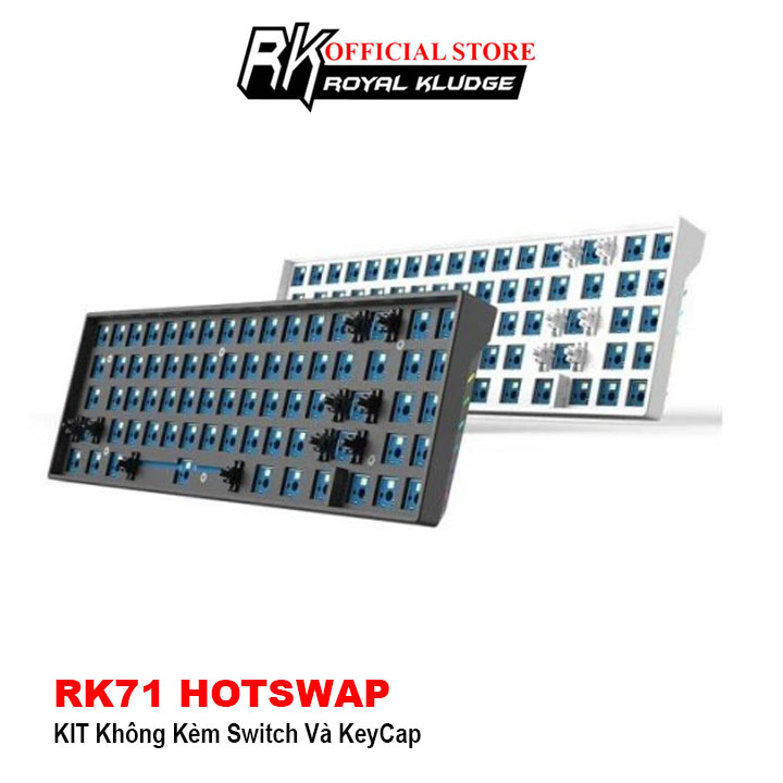 RK71 KIT HOTSWAP - KIT Bàn phím cơ Royal Kludge Rk71 Kết nối 3 thiết bị qua Bluetooth 5.0 và Cáp Typ C thích hợp cho Pc Laptop Điện Thoại - Hãng phân phối chính thức