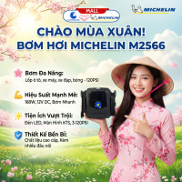 [HỎA TỐC] MICHELIN - Máy bơm hơi M2566 12V 168W - Bơm lốp ô tô xe máy xe đạp bóng thể thao - Hàng chính hãng