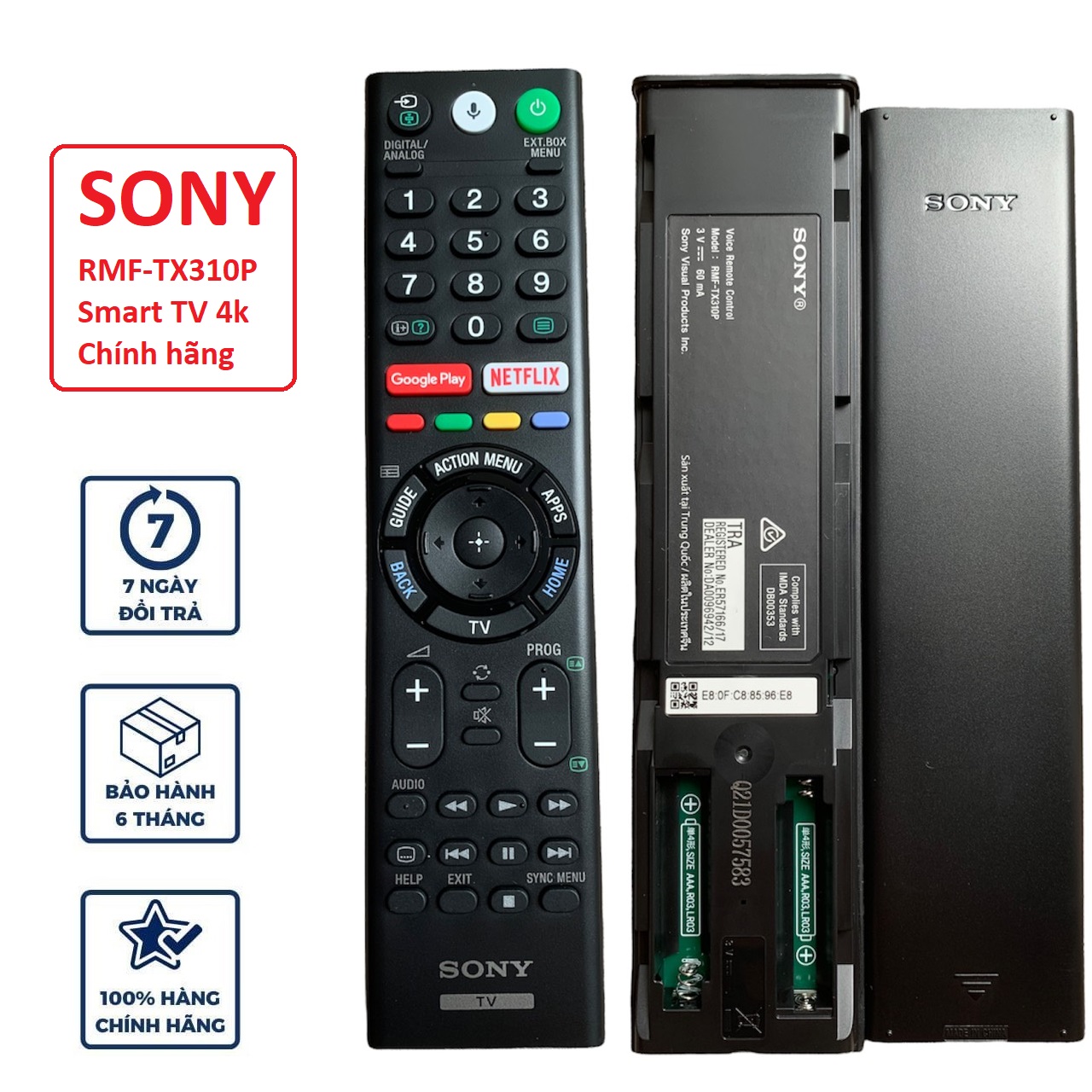 Điều khiển tivi Sony giọng nói chính hãng 100% RMF-TX310P [BH 12 tháng ] Remote tivi Sony có giọng n