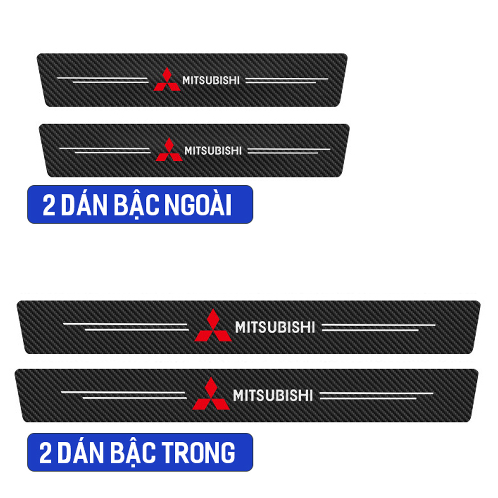 MITSUBISHI - Set 9 miếng dán chống trầy xước bậc cửa ô tô sợi carbon bền đẹp xe ôtô Mitsubishi Xpand