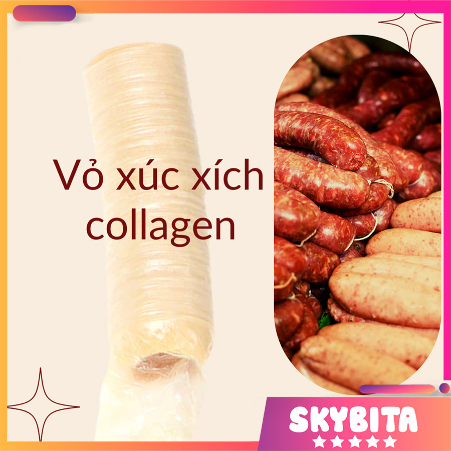 07m vỏ xúc xích collagen vỏ collagen làm lạp xưởng