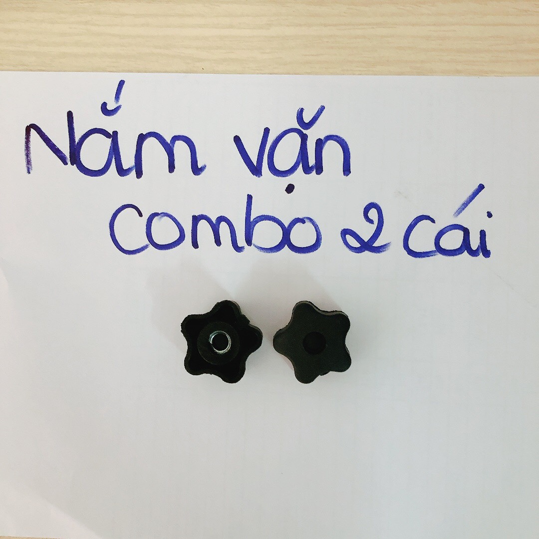 Núm vặn tay bông mai nhựa ren bằng thép  2 NÚT VẶN BÔNG MAI ĐEN