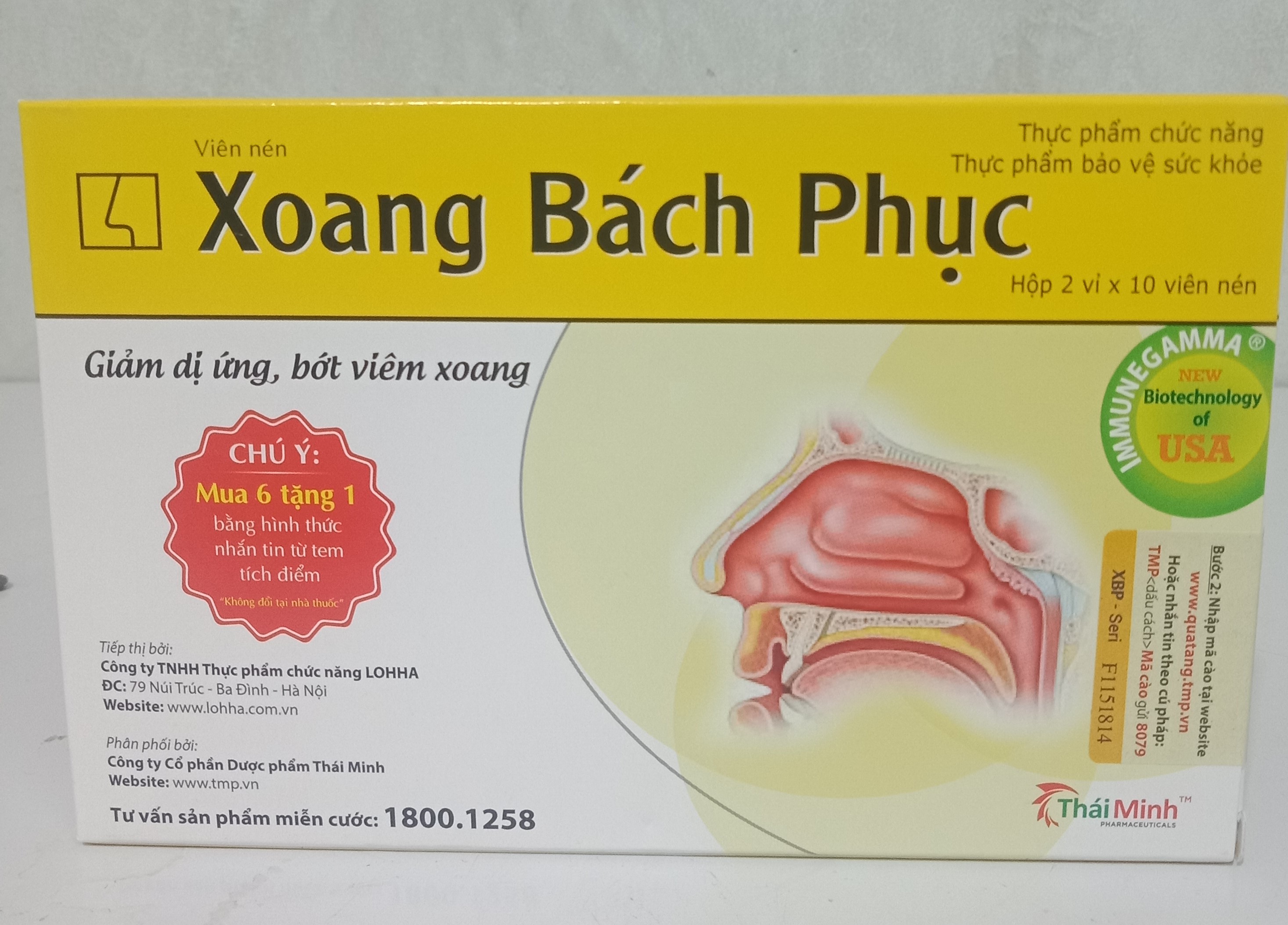 Xoang Bách Phục - Giảm Dứng Bớt Viêm Xoang ( Hộp 20 Viên)