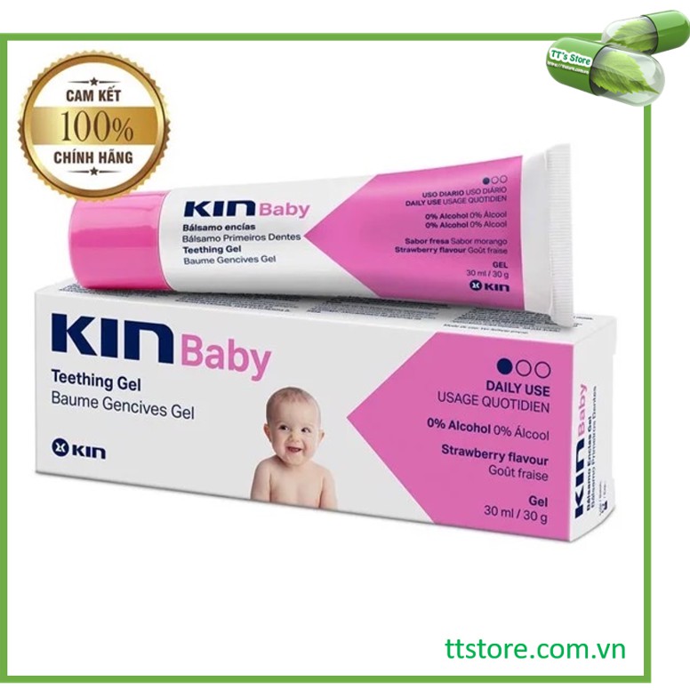 [Hcm]Gel Bôi Giảm Sưng Nướu Tay Chân Miệng Kin Baby Teething Gel 30Ml [Kinbaby]