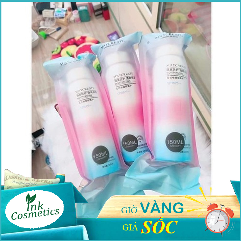 [HCM]COMBO 3 Chai Xịt chống nắng phun sương MAYCREATE MOISTURZING SPRAY (150ml) SPF 35 xịt chống nắng làm trắng da tức thì giữ được tone từ 8-12 tiếng