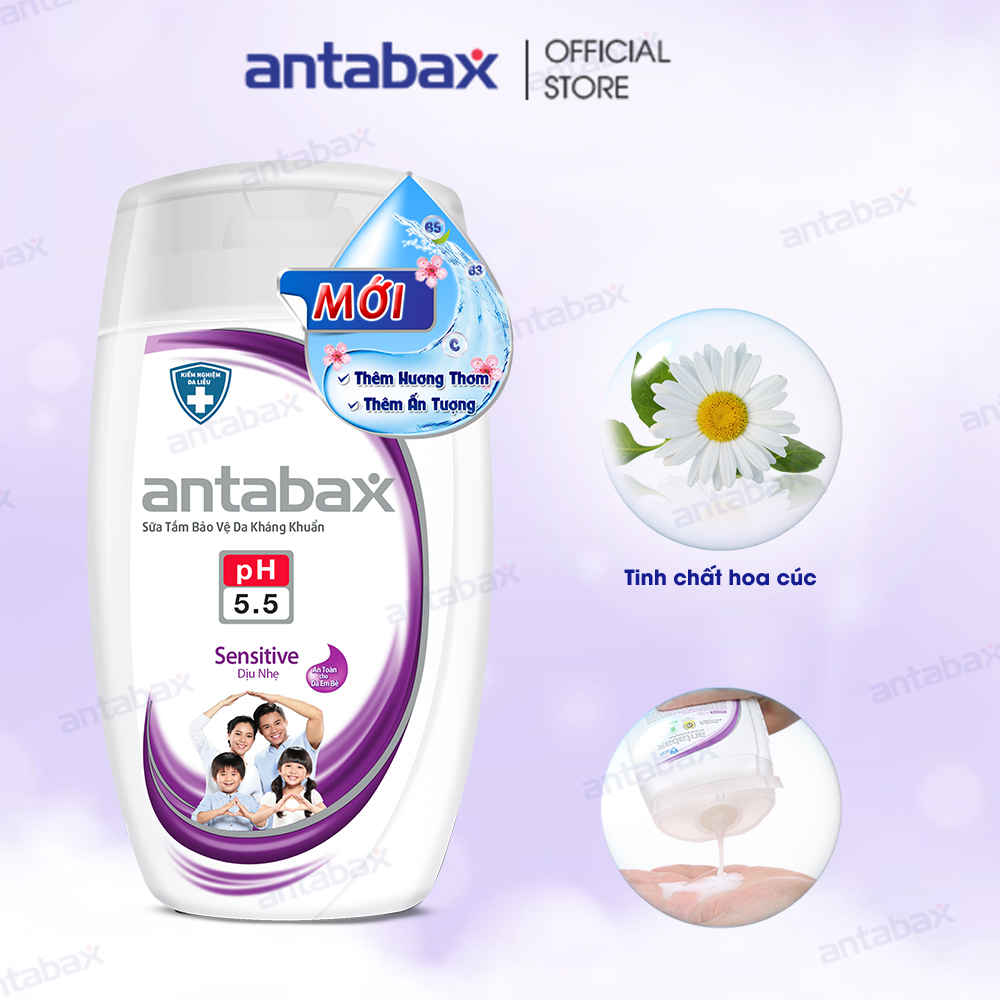 [Hcm]Sữa Tắm Bảo Vệ Da Kháng Khuẩn Antabax Sensitive Dịu Nhẹ 220Ml