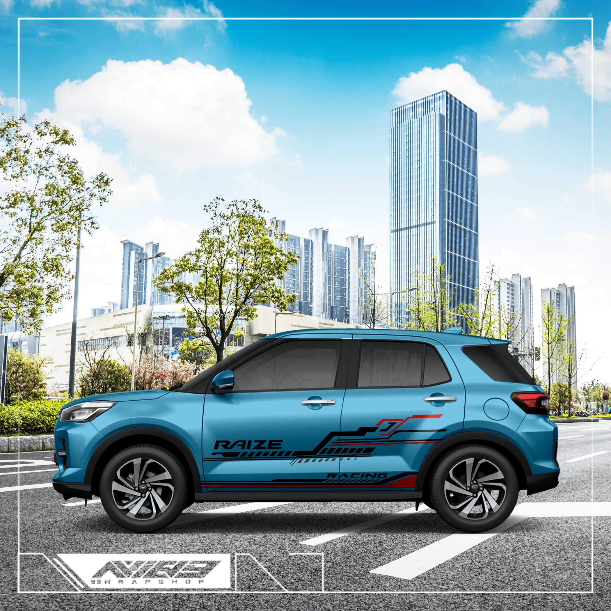 Tem xe Toyota Raize mẫu 012 - Tem Xe Raize - DS Decal
