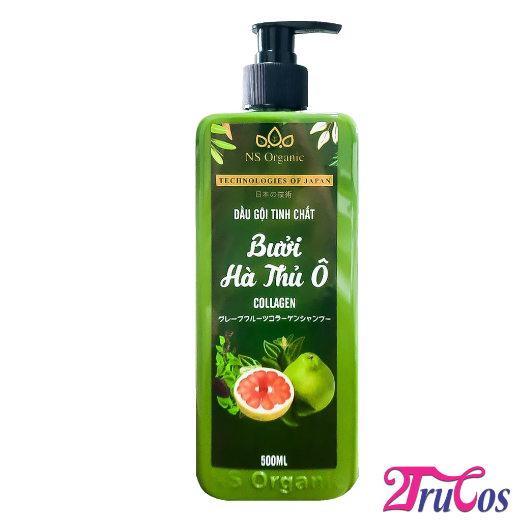 Dầu gội thảo dược NS Organic Herbal Shampoo 500ml (Bưởi Hà Thủ Ô Collagen Bồ Kết chăm sóc tóc sạch g